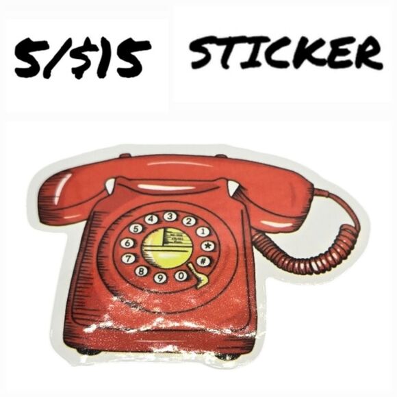 Rotary Phone Sticker Self-Adhesive Laptop Luggage Water Bottle Decal Retro Dial - Picture 1 of 3